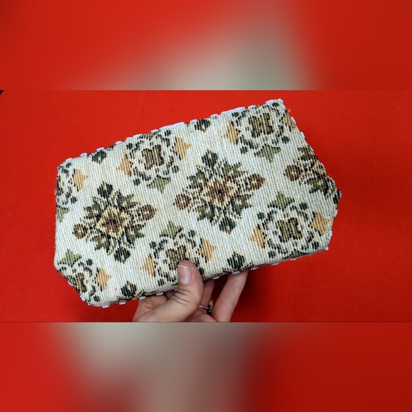 Vintage Beaded Tapestry Clutch Evening Bag/ Wallet - Picture 9 of 10